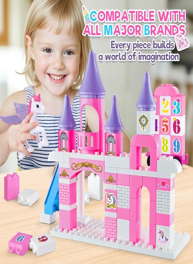 VConejo Classic Building Blocks for Toddlers - Compatible with Major Brands, Unicorn Theme Princess Castle & Number Trains Classic Bricks, Creative Educational Buildable Kits for Girls Boys Ages 3, 4, 5, 6-12 - Image 5